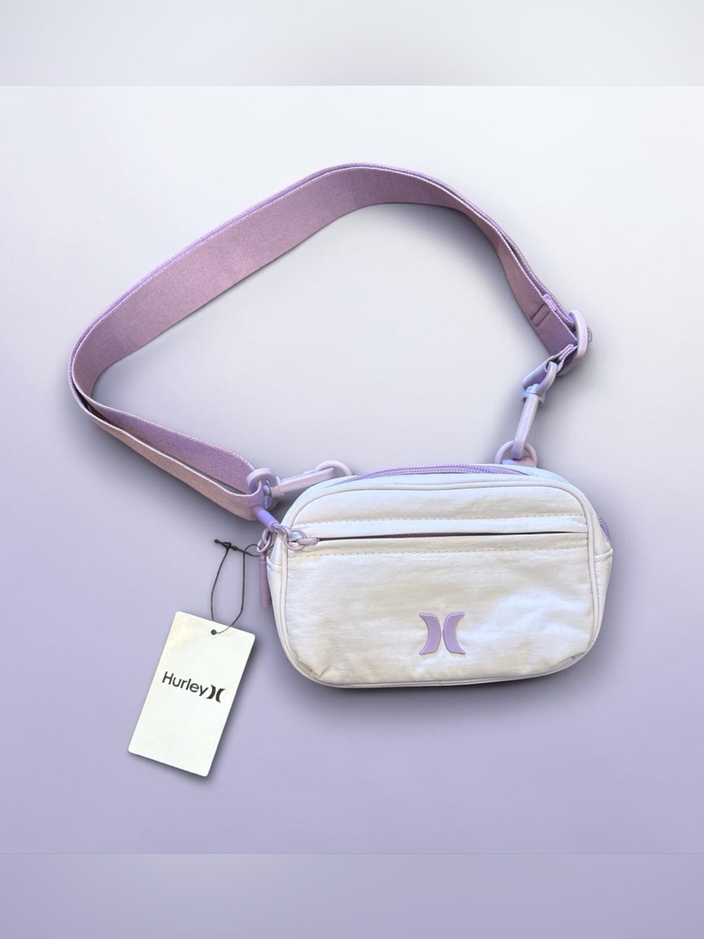 Hurley White and Lilac Crossbody Bag